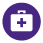 icono pequeño de maletín de médico de color violeta
